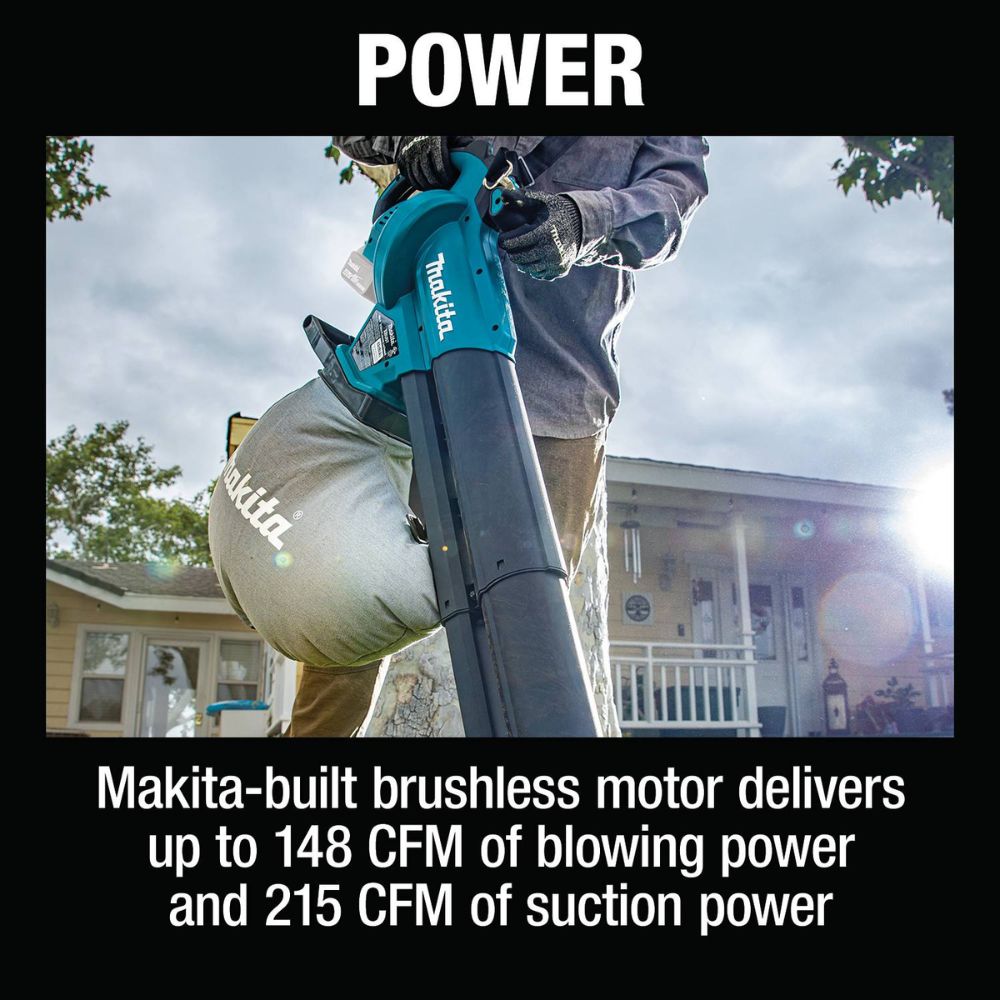 Makita 18V LXT Brushless Cordless Blower, Vacuum, and Mulcher Tool - Model XBU07Z (Tool Only)