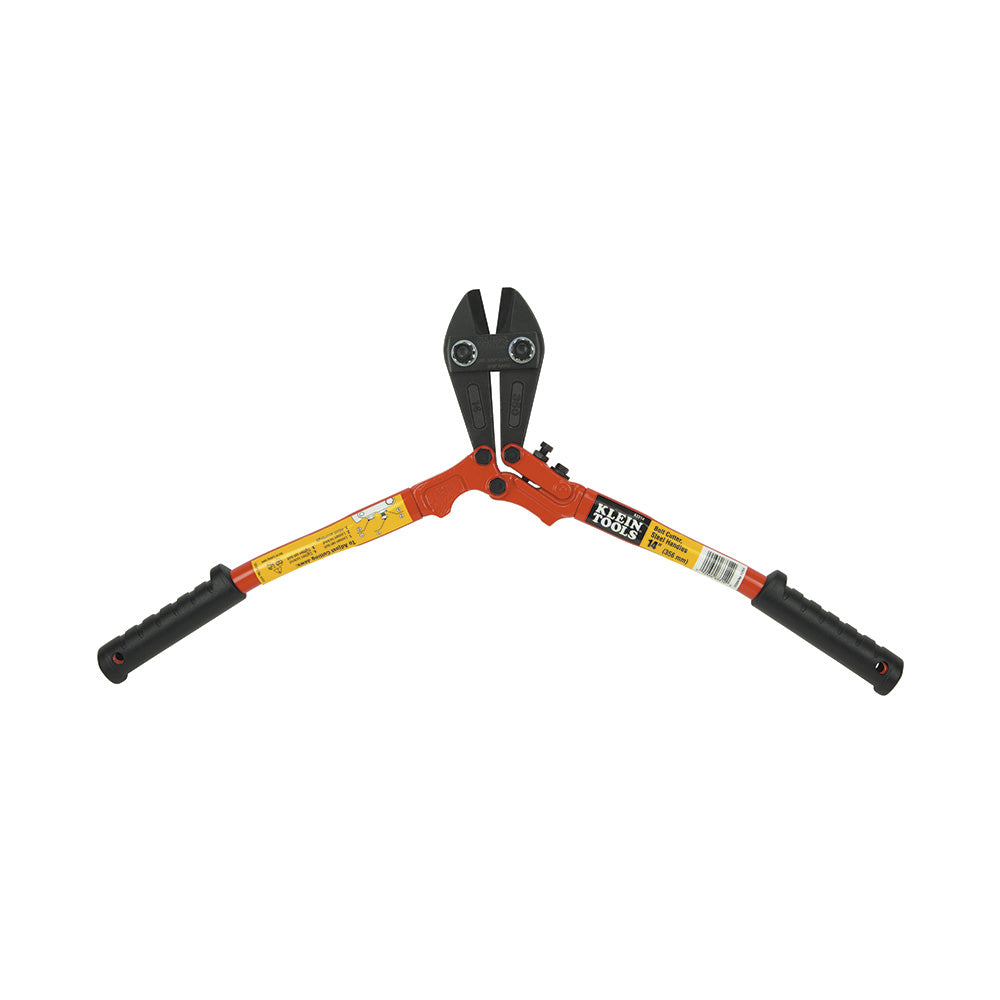 14-Inch Klein 63314 Bolt Cutter with Red Steel Handles and Heavy Vinyl Grips
