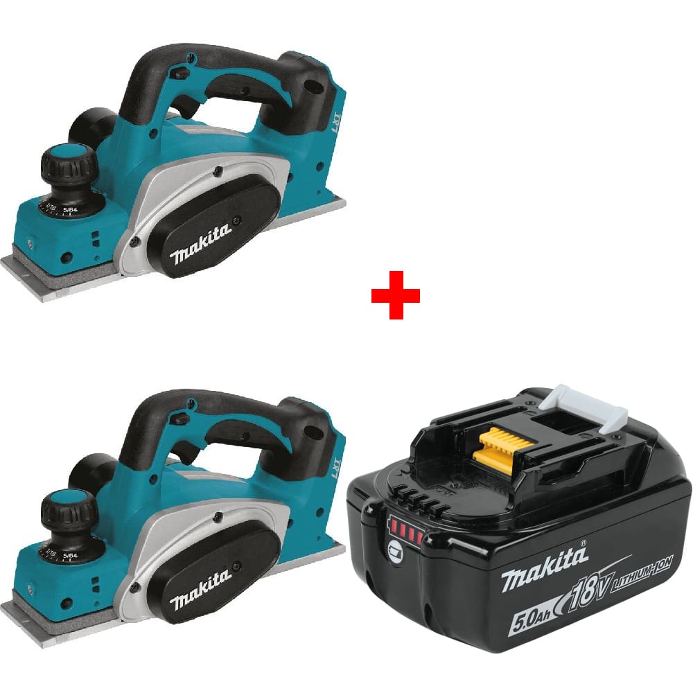 Makita XPK01Z 18V LXT Cordless 3-1/4-Inch Planer - Bare Unit with Free BL1850B 18V LXT 5.0Ah Lithium-Ion Battery