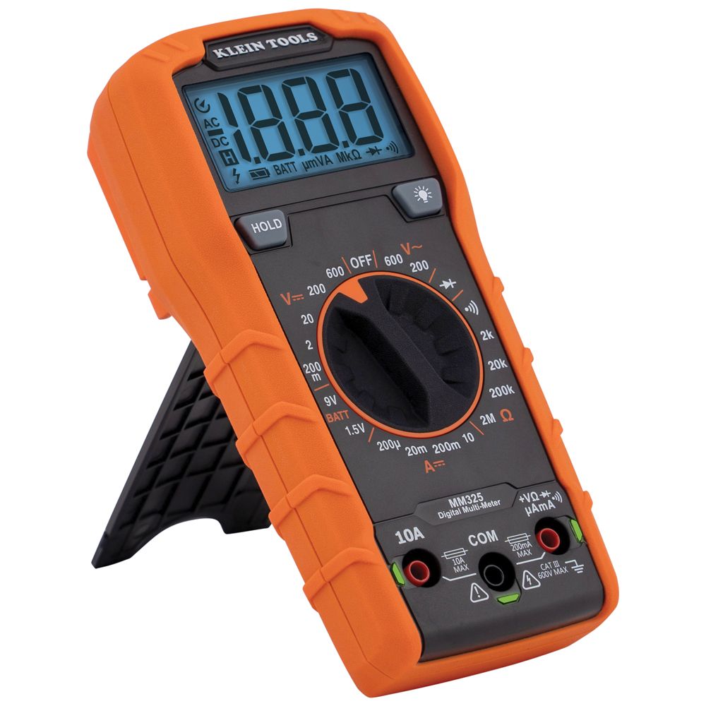 Klein MM325 Manual-Ranging Digital Multimeter for Measuring Up to 600V AC/DC Voltage