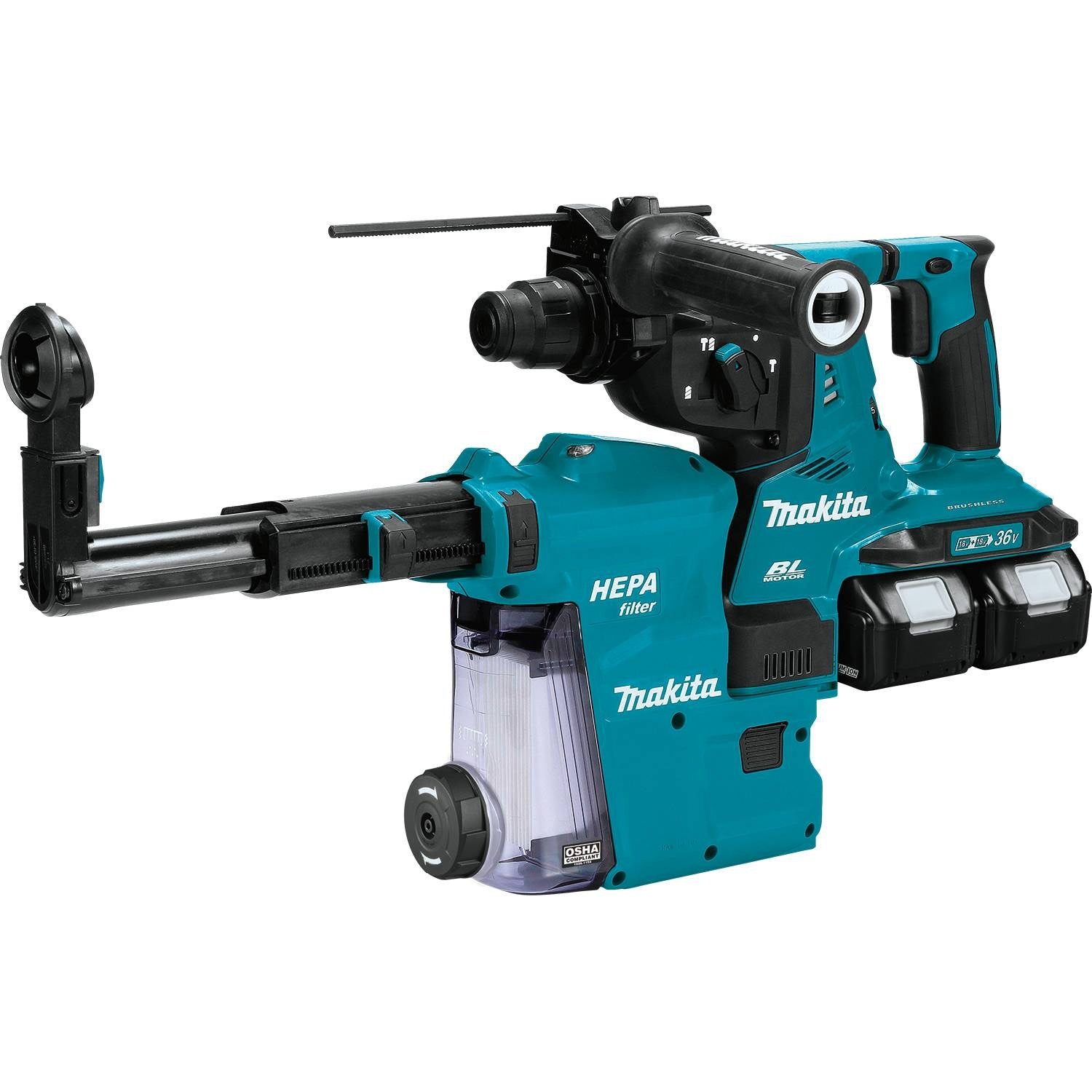 Makita 18V X2 LXT (36V) Brushless 1-1/8 Rotary Hammer with Dust Extraction