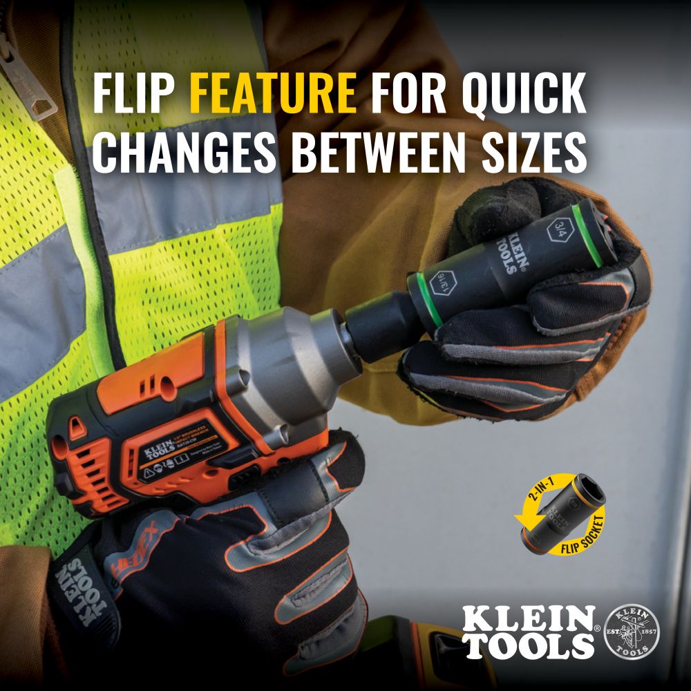 Klein 7-Piece Flip Impact Socket Set with Dual Drive Capability