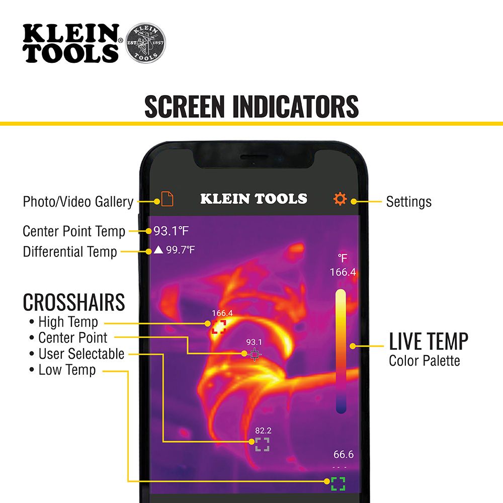 Klein TI222 High - Resolution Thermal Imager Specifically Designed for iOS Devices