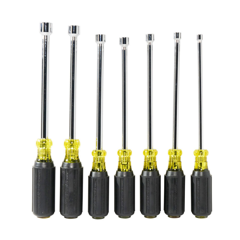Klein 647M Professional 7-Piece Magnetic Nut Driver Set with 6-Inch Chrome - Plated Shafts