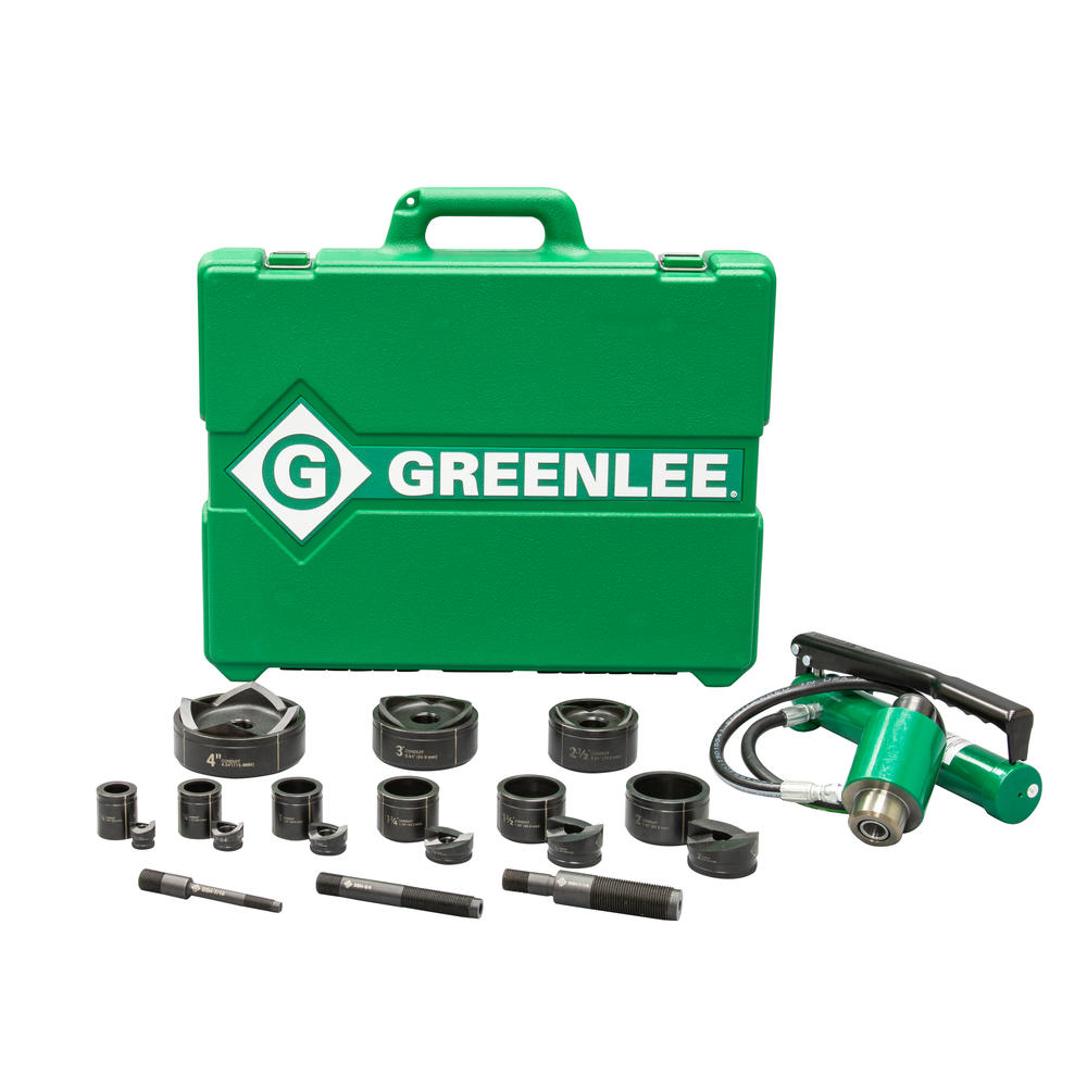 Greenlee 7309SB 11-Ton Hydraulic Knockout Kit with Slug-Buster, 1/2 - 3, 4, Portable Design
