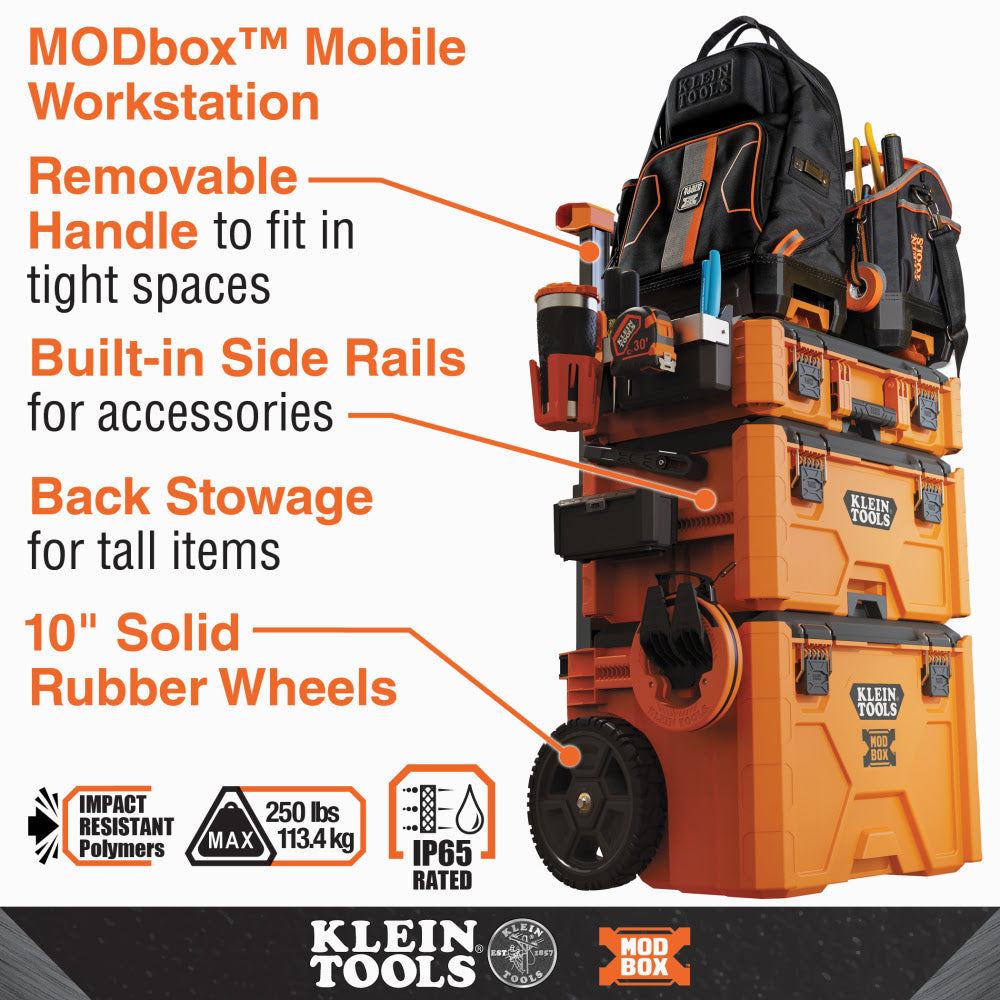 Klein 54802MB Orange MODbox Rolling Toolbox with Durable Wheels