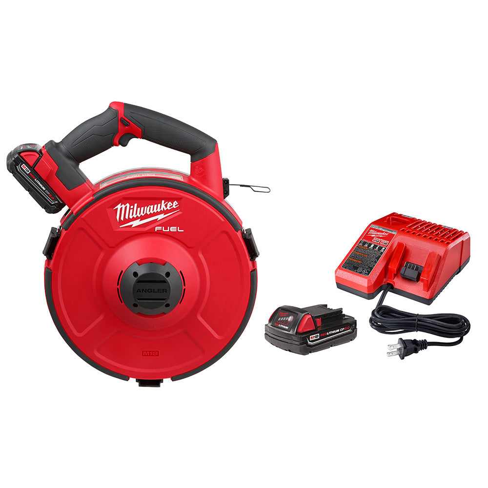 Milwaukee 2873B-22 M18 FUEL Angler 240-Foot Steel Pulling Fish Tape Kit for Electrical Wiring Installation