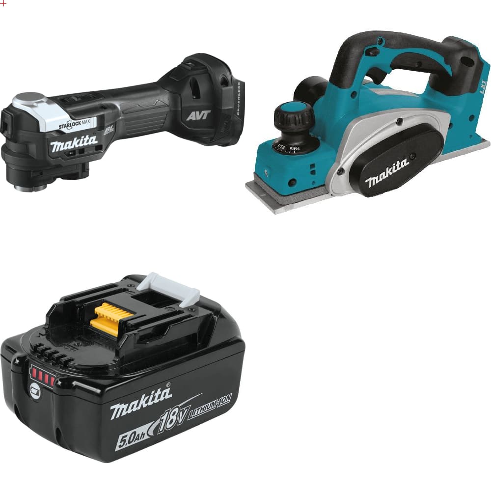Makita 18V Cordless Multi - Tool Kit with XMT04ZB Multi - Tool, XPK01Z Planer, and Free 18V LXT Lithium - Ion 5.0Ah Battery