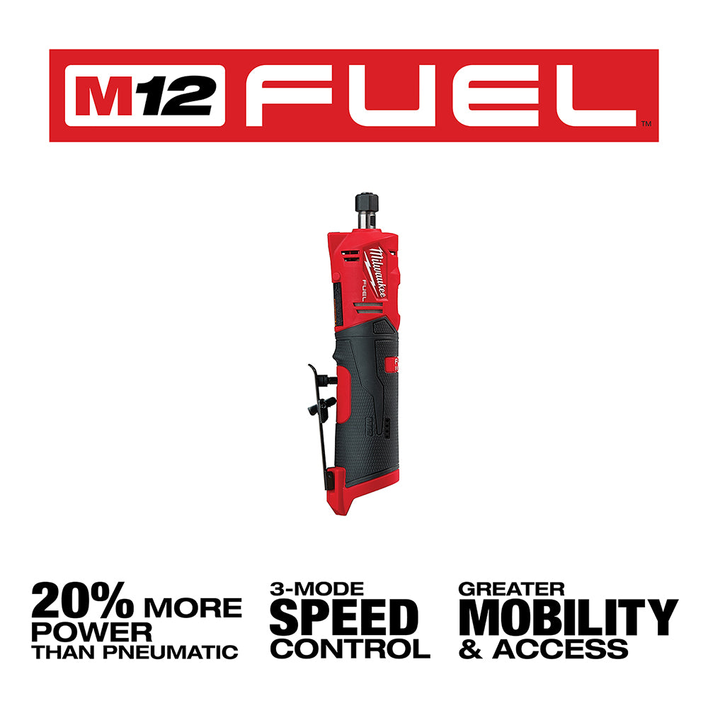 Milwaukee M12 FUEL 1/4' High - Performance Cordless Straight Die Grinder