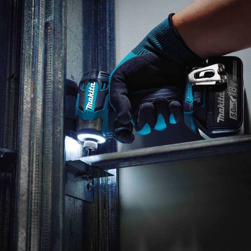 Makita XT297T 18V LXT Lithium-Ion Brushless Cordless Two-Piece Combo Kit for Drilling, Driving and Fastening, Featuring XPH14Z Hammer Driver-Drill, New XDT20Z Impact Driver, 5.0Ah Batteries and Tool Bag