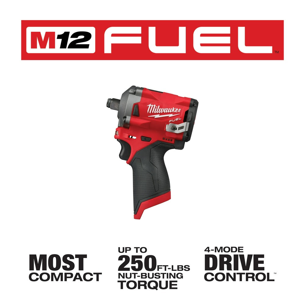 Milwaukee M12 FUEL 1/2-Inch Stubby Impact Wrench for High - Torque Fastening Tasks