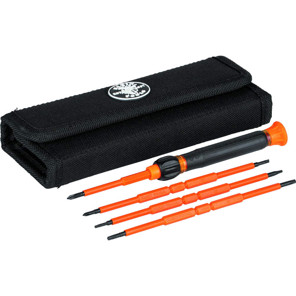 Klein 32584INSR Professional 8-in-1 Insulated Precision Screwdriver Set with Protective Case for Electrical Work