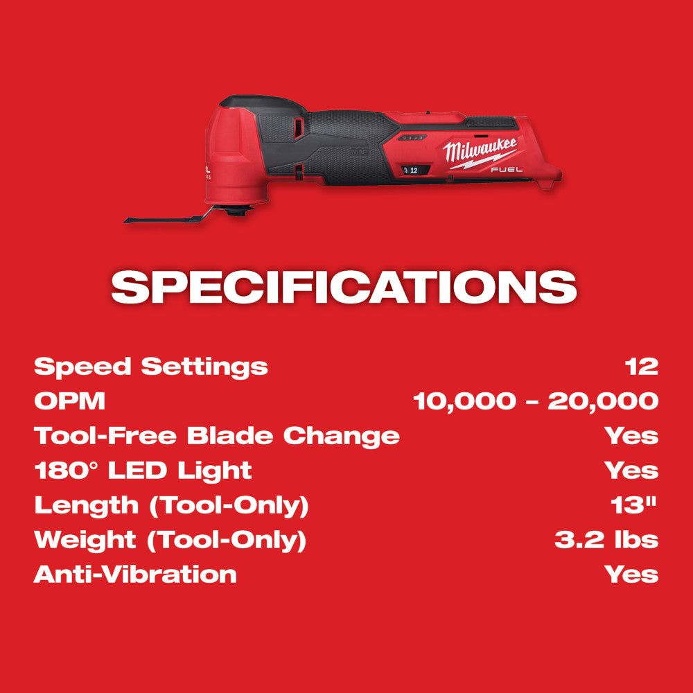 Milwaukee M12 FUEL™ 2526-20 High-Speed Oscillating Multi-Tool
