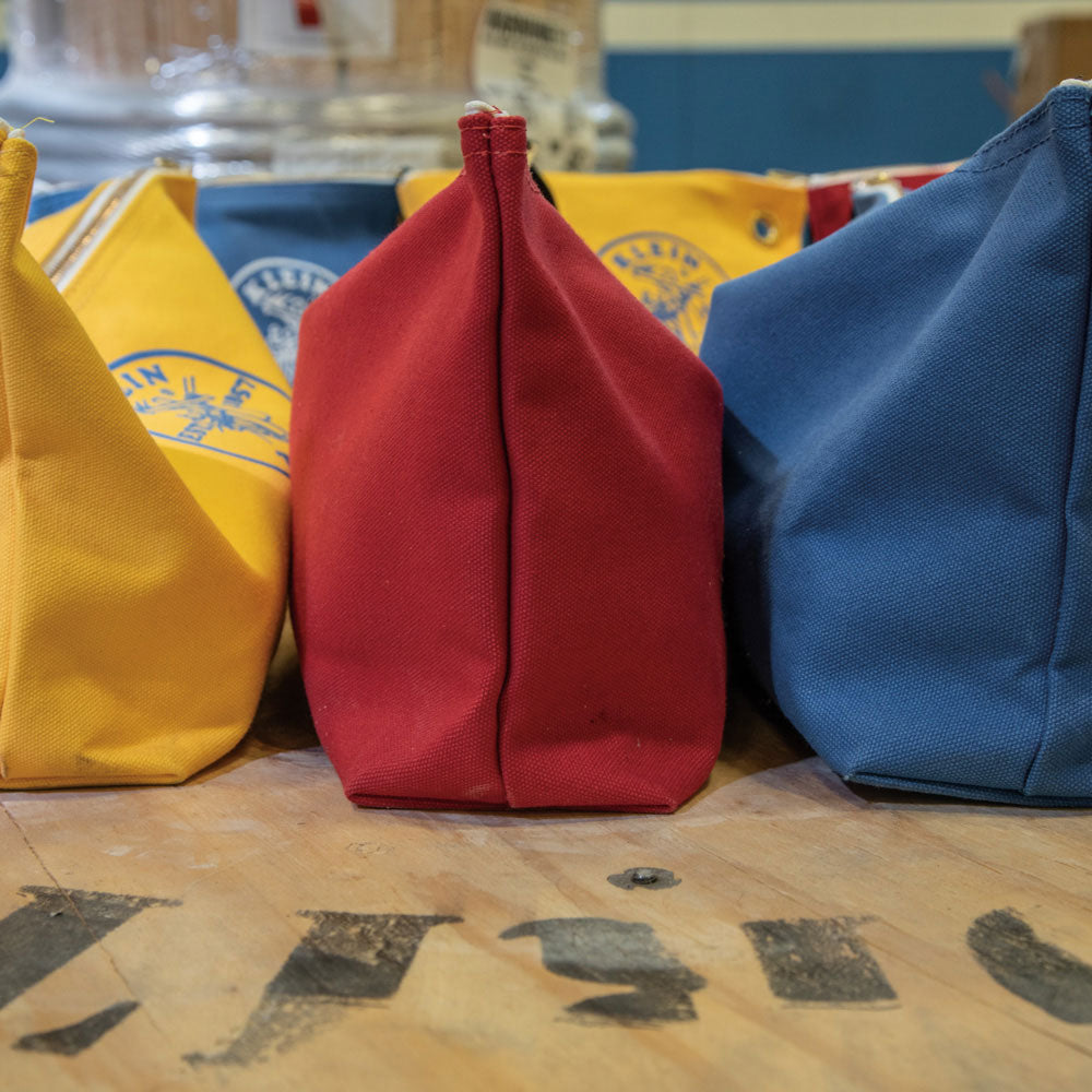 Klein Tools Large-Sized Red Canvas Zipper Storage Bag for Hand Tools and Materials